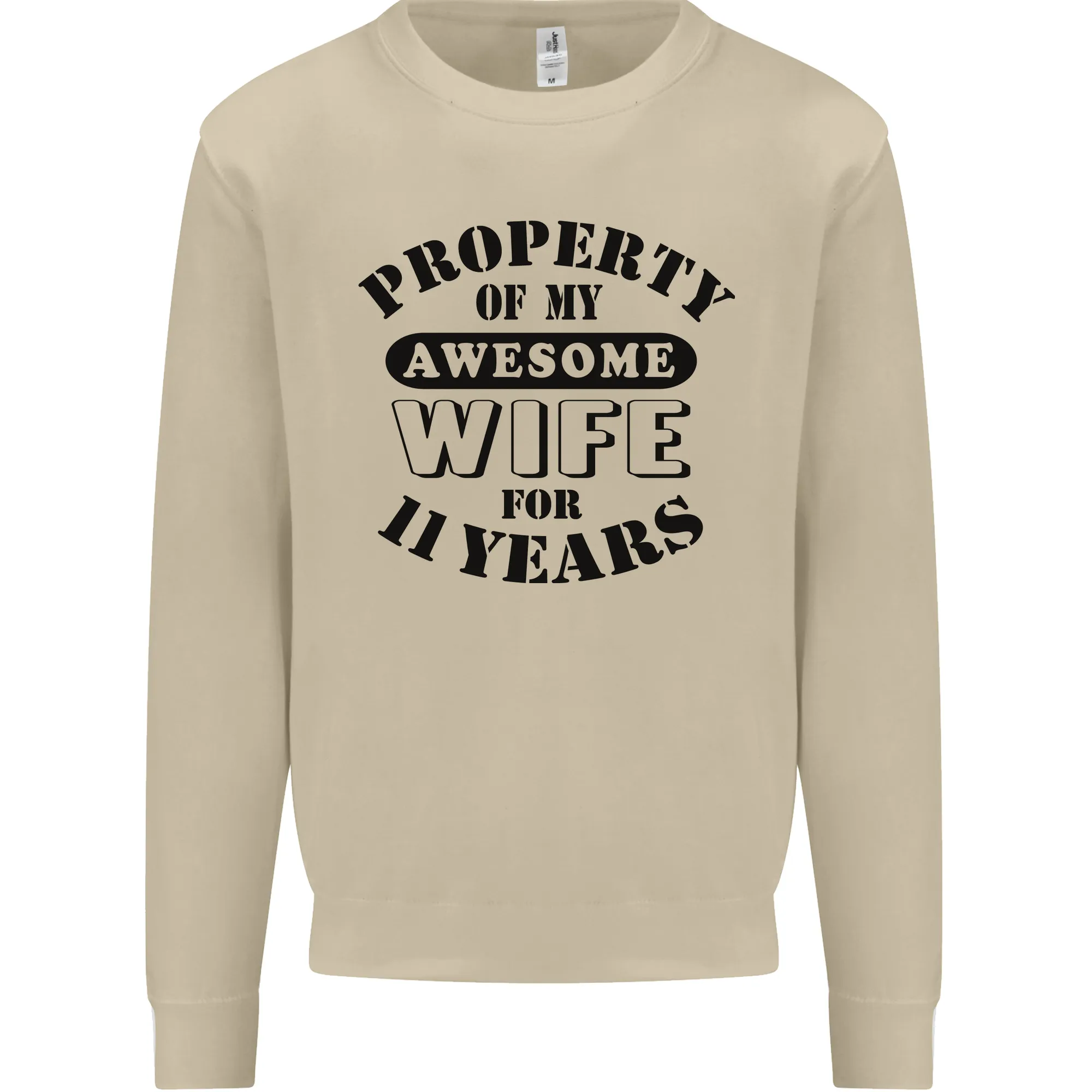11th Wedding Anniversary 11 Year Funny Wife Mens Sweatshirt Jumper