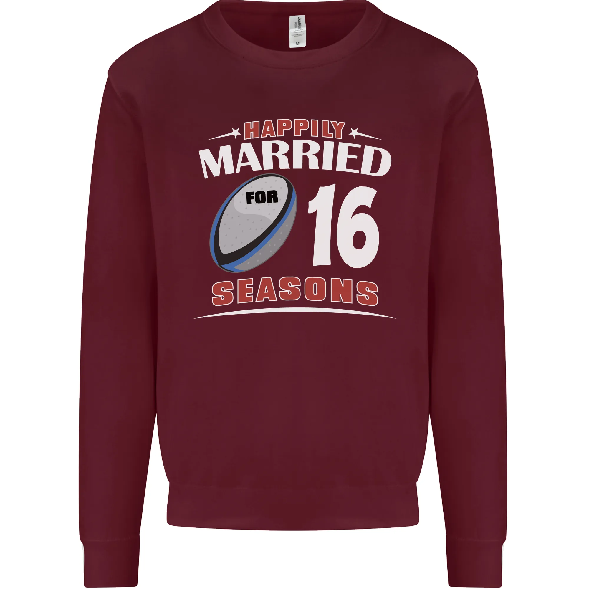 16 Year Wedding Anniversary 16th Rugby Mens Sweatshirt Jumper
