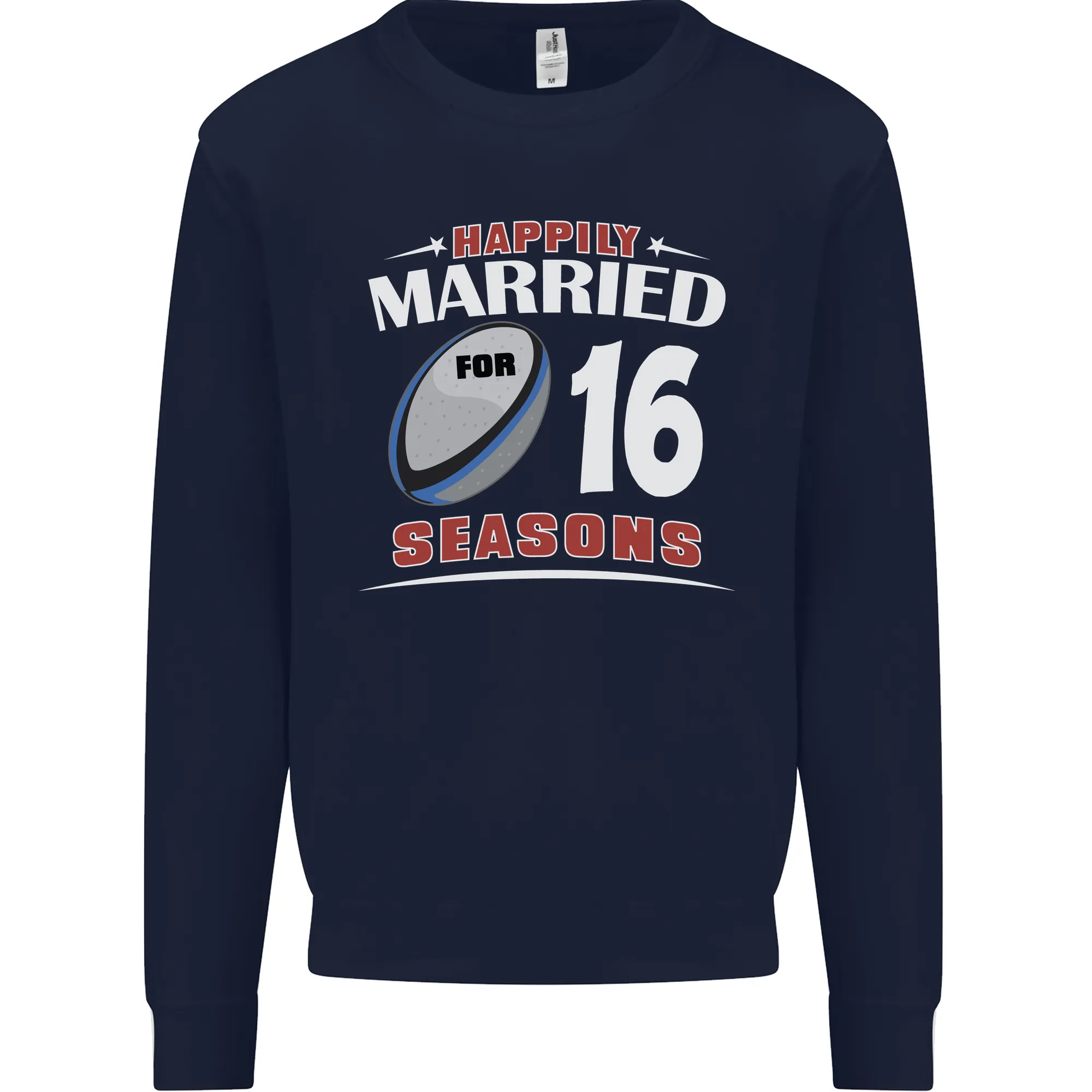 16 Year Wedding Anniversary 16th Rugby Mens Sweatshirt Jumper