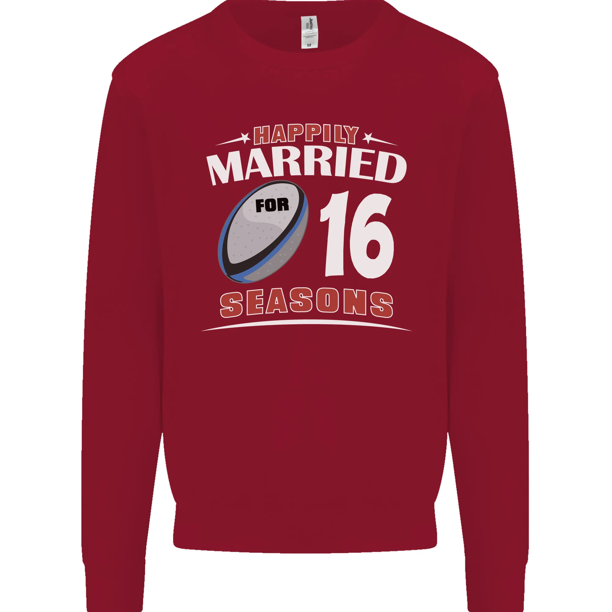 16 Year Wedding Anniversary 16th Rugby Mens Sweatshirt Jumper