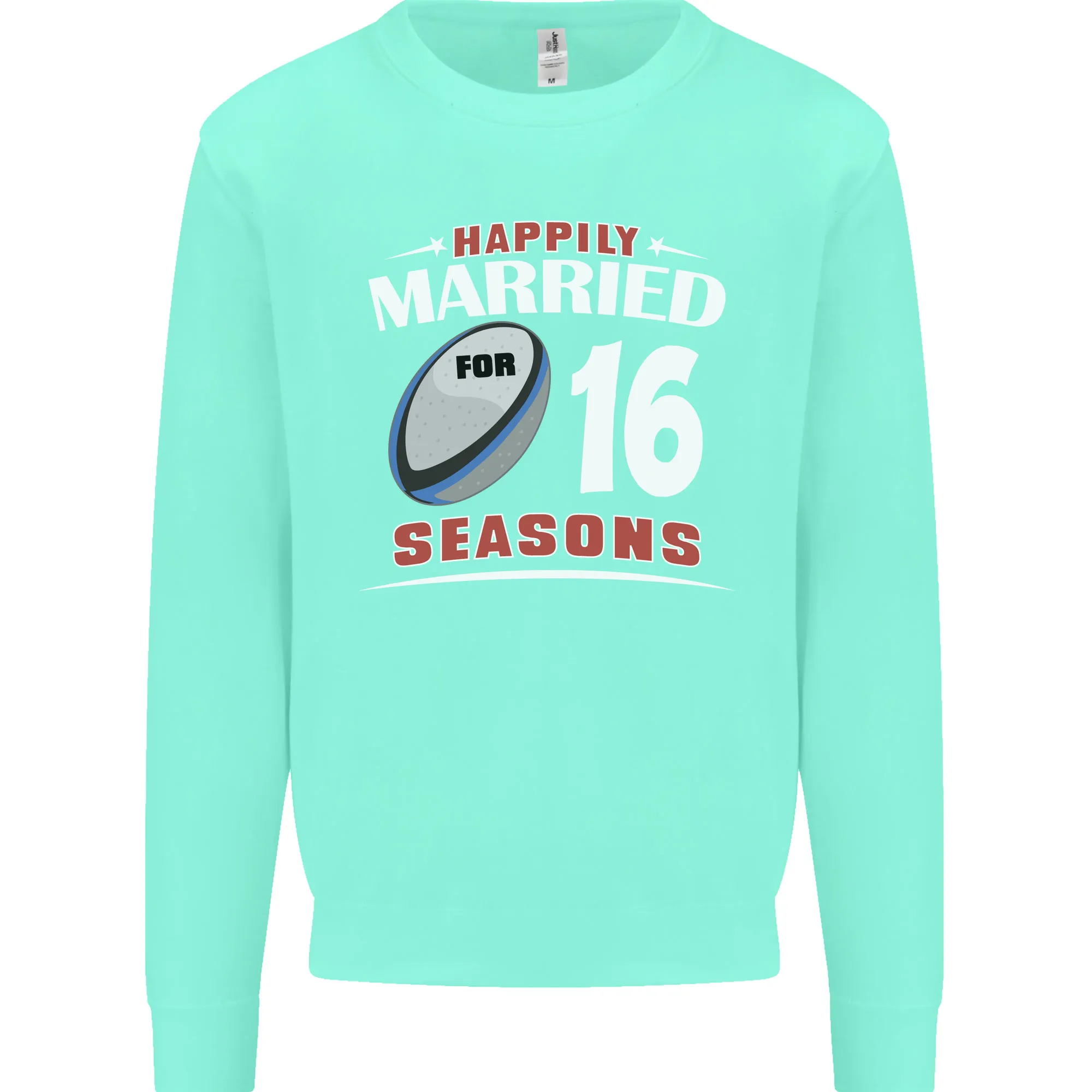 16 Year Wedding Anniversary 16th Rugby Mens Sweatshirt Jumper