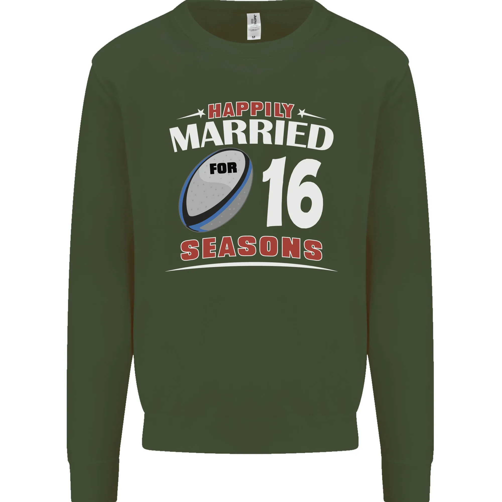 16 Year Wedding Anniversary 16th Rugby Mens Sweatshirt Jumper