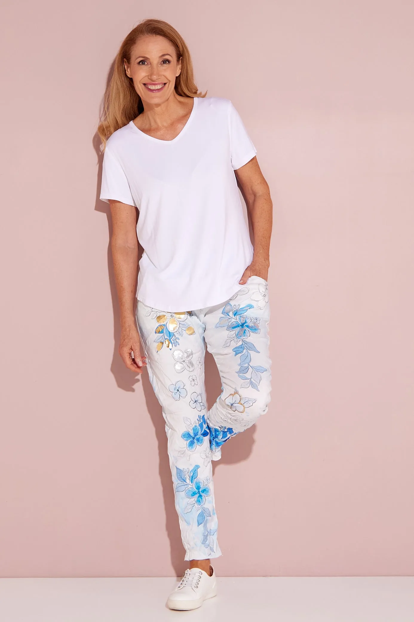 Alina Pants - Sky Bloom