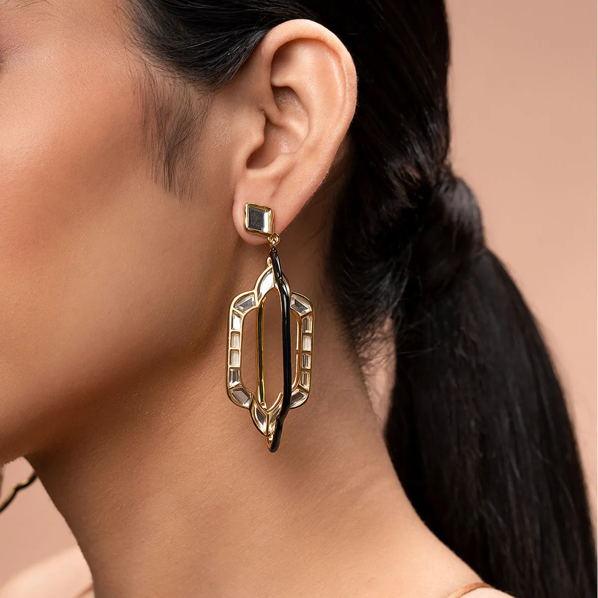 Amina Mirror Long Earrings