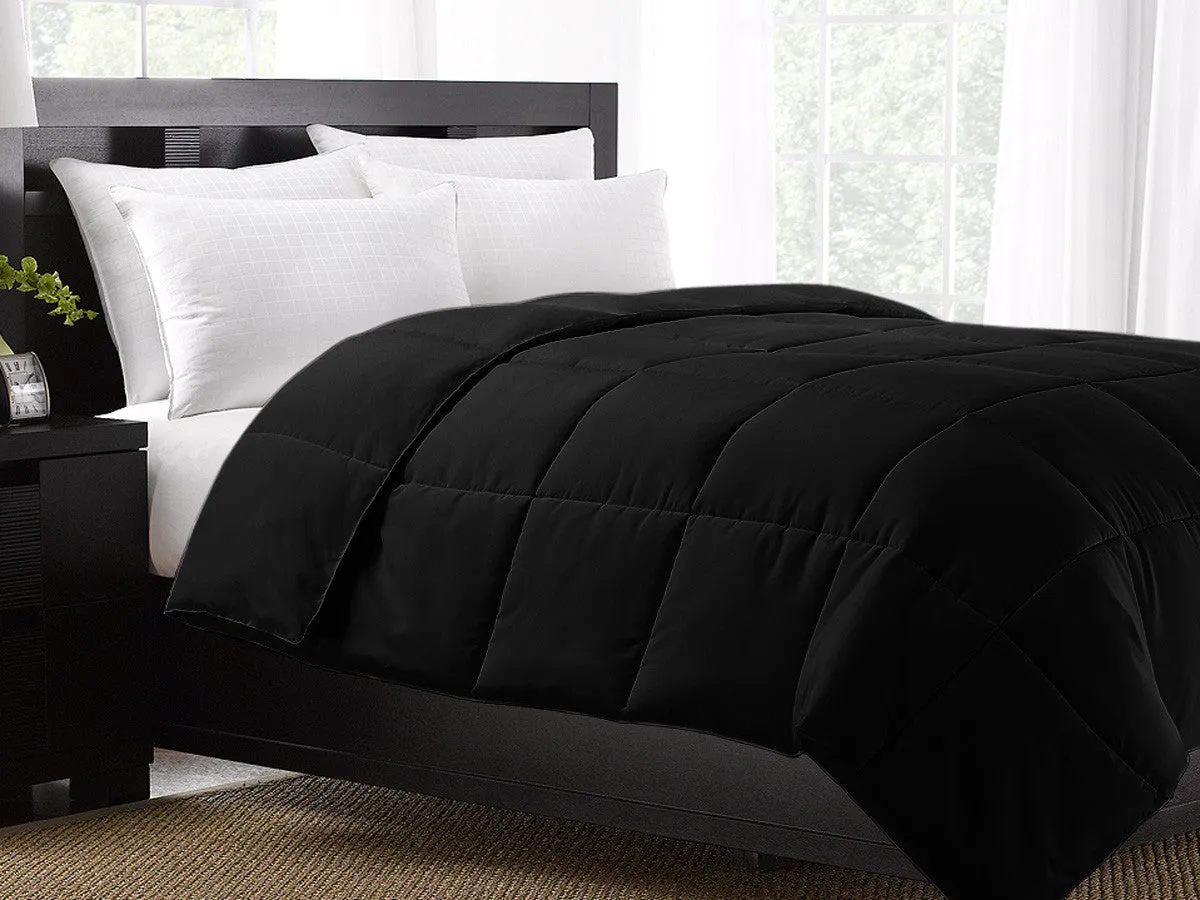 Black Exquisite Hotel Collection Down Alternative Comforter / Full/Queen Size