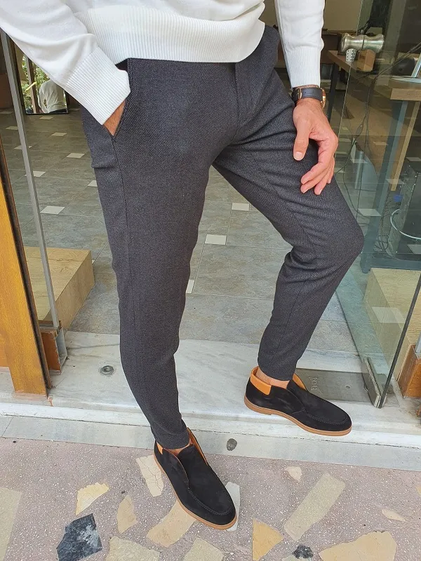 Black Slim Fit Pants for Men by GentWith | Worldwide Shipping