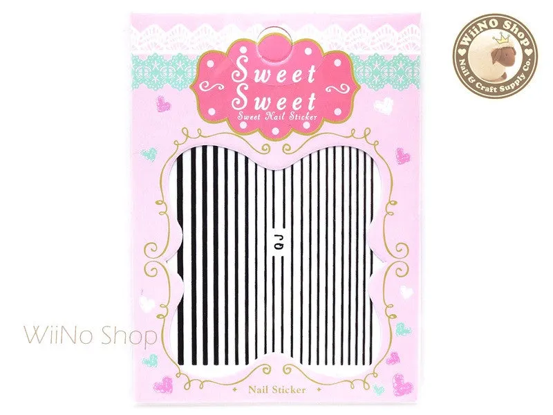 Black String Line Nail Art Sticker - 1 pc (QJB)