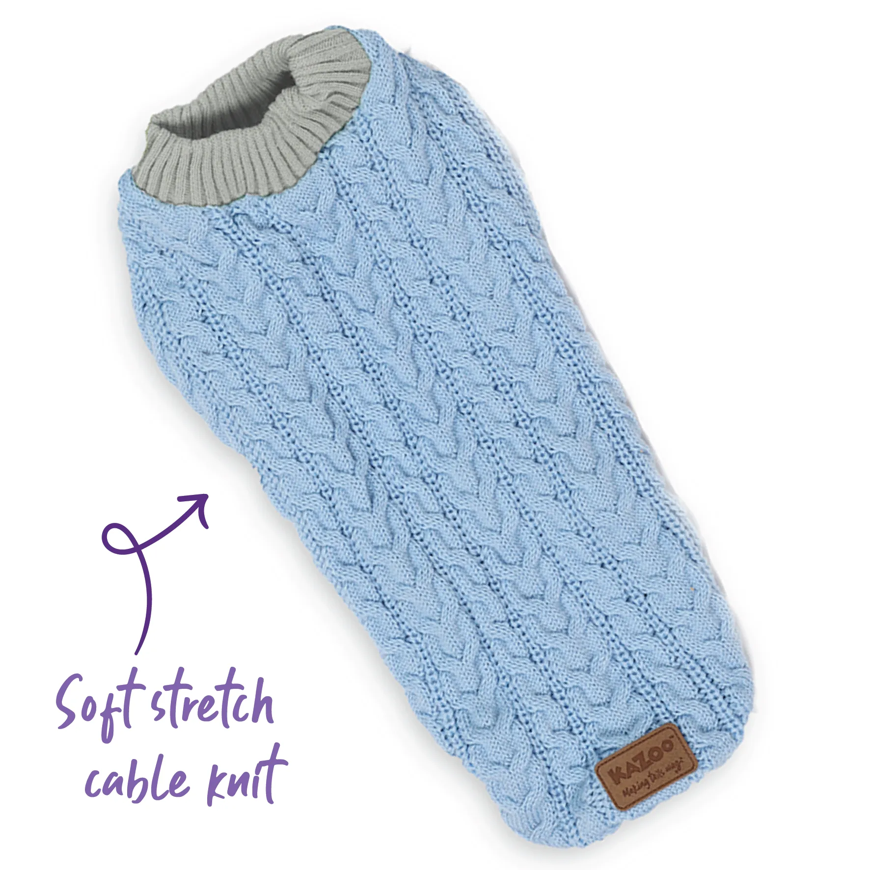 Blue Cloud Cable Knit Dog Jumper