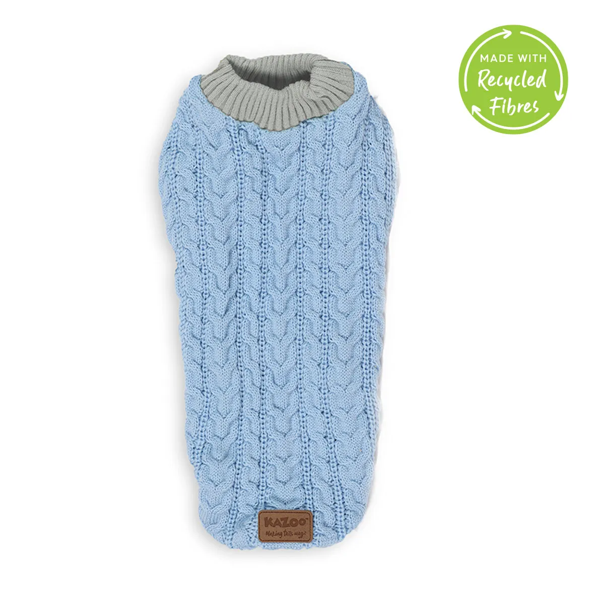 Blue Cloud Cable Knit Dog Jumper