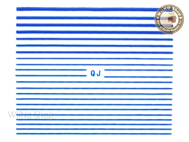 Blue String Line Nail Art Sticker - 1 pc (QJBU)