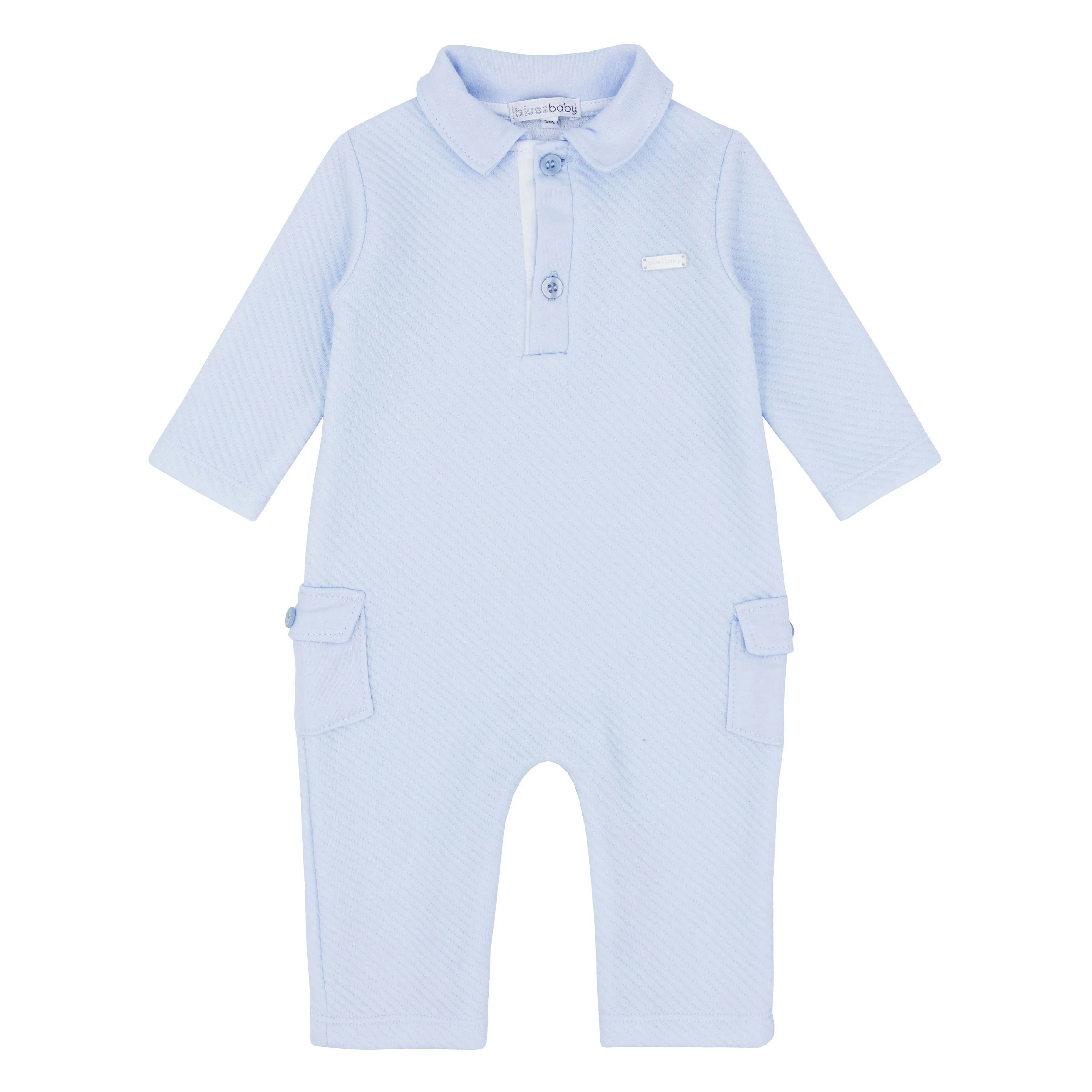 Blues Baby blue quilted dungaree