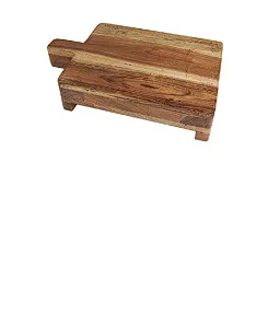 BROWN WOOD HANDMADE CUTTING BOARD WITH 4 CHEESE KNIVES