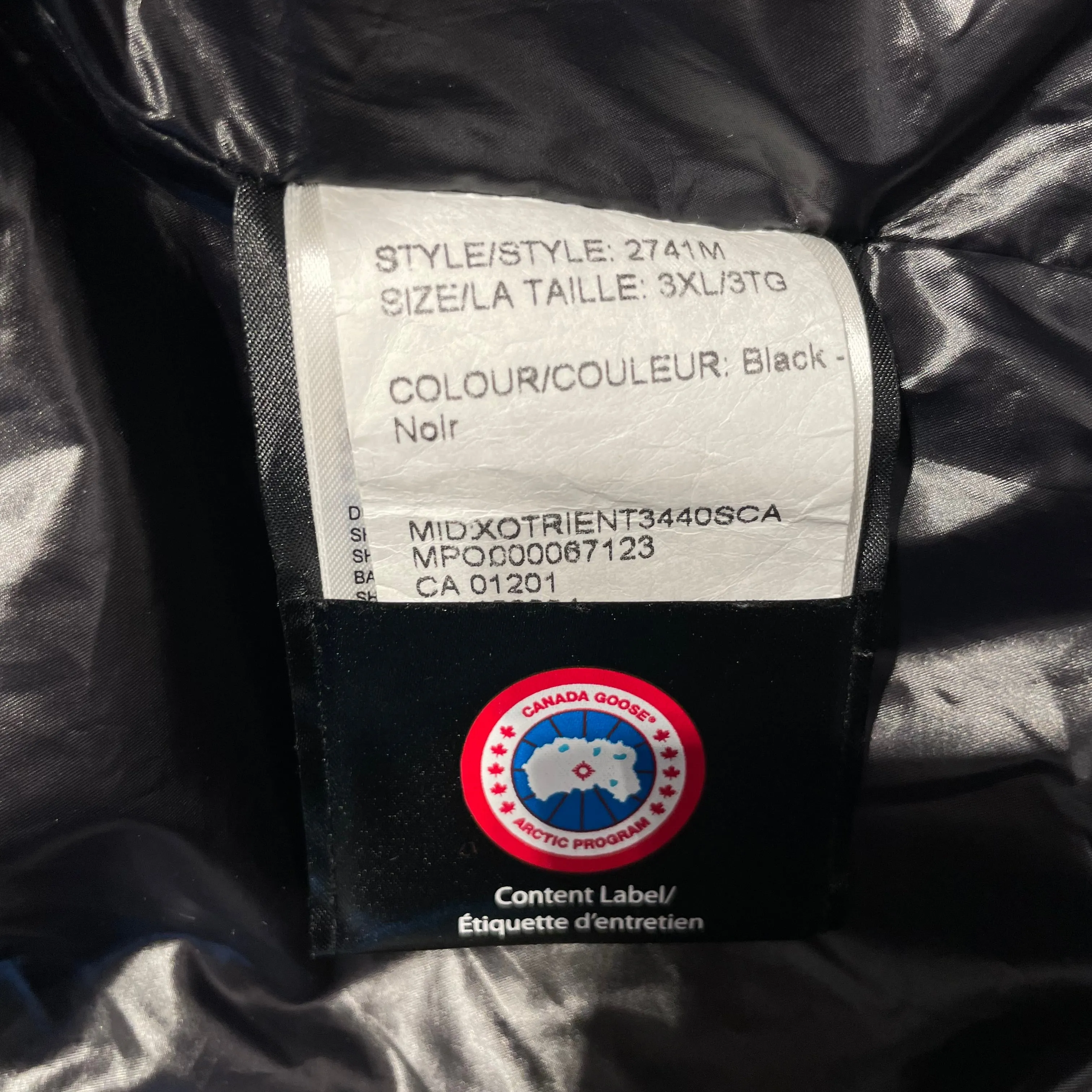 CANADA GOOSE/Trench Coat/XXXL/Nylon/BLK/DOWN JACKET