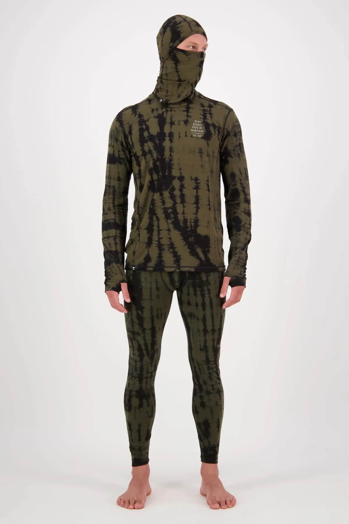 Cascade Merino Base Layer Legging - Olive Tie Dye