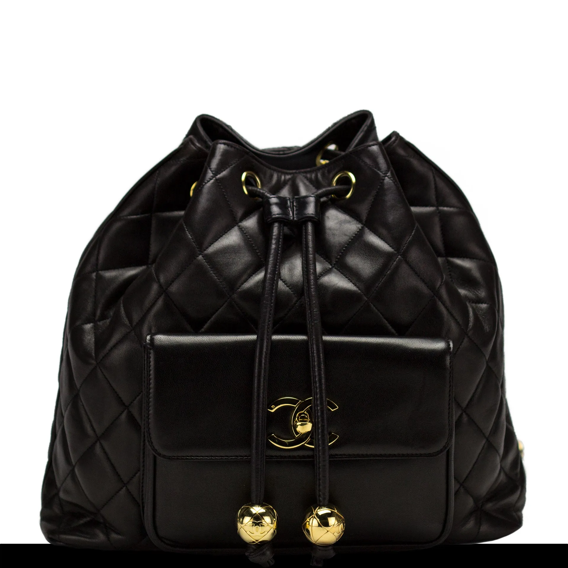 Chanel Lambskin Quilted Pocket Logo Backpack