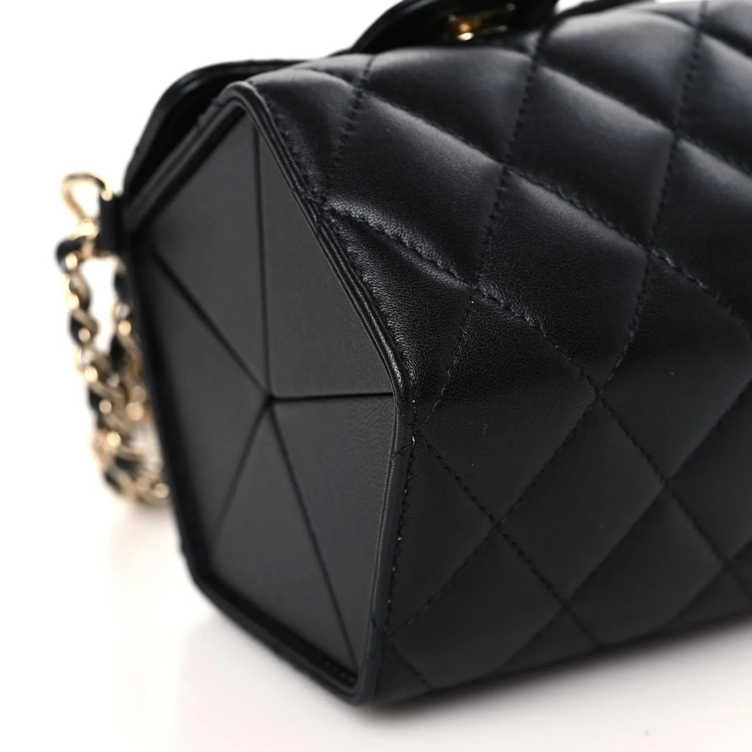 Chanel Rare Roll Up Accordion Mini Flap Bag Jewelry Box Quilted Leather Bag