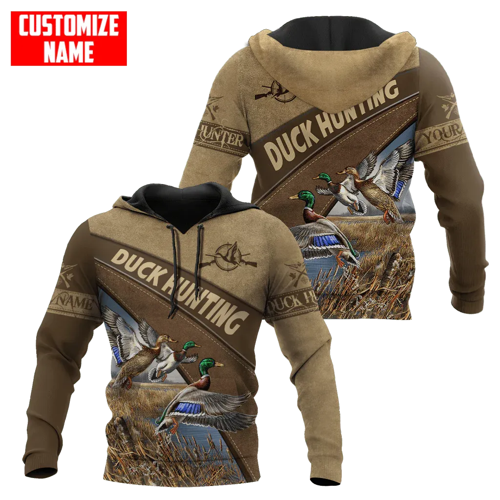 Custom Duck Hunting Hoodie, 3D All Over Print Duck Hunting Hoodies For Him Her, Hunter Hoodie Hunter Gift
