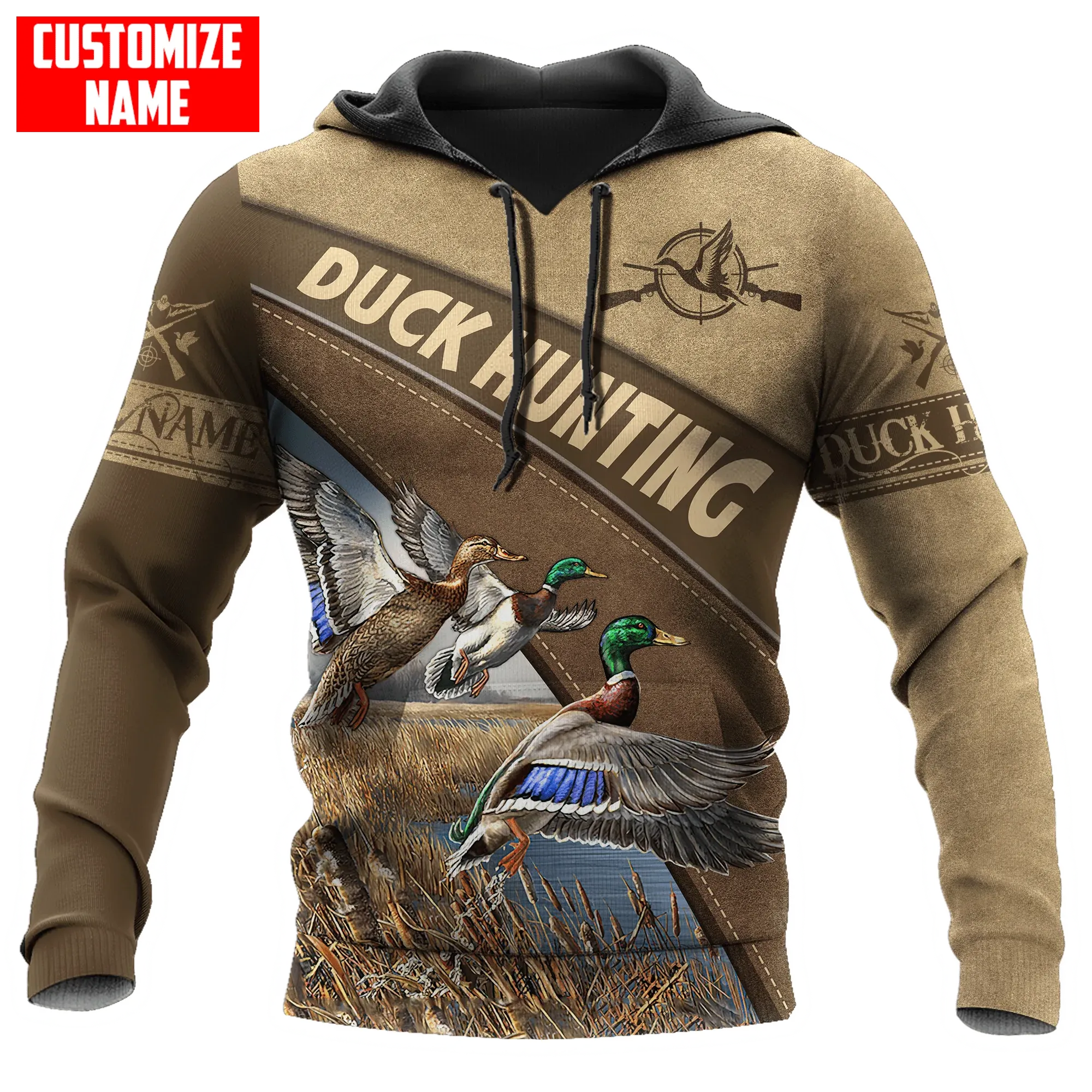 Custom Duck Hunting Hoodie, 3D All Over Print Duck Hunting Hoodies For Him Her, Hunter Hoodie Hunter Gift