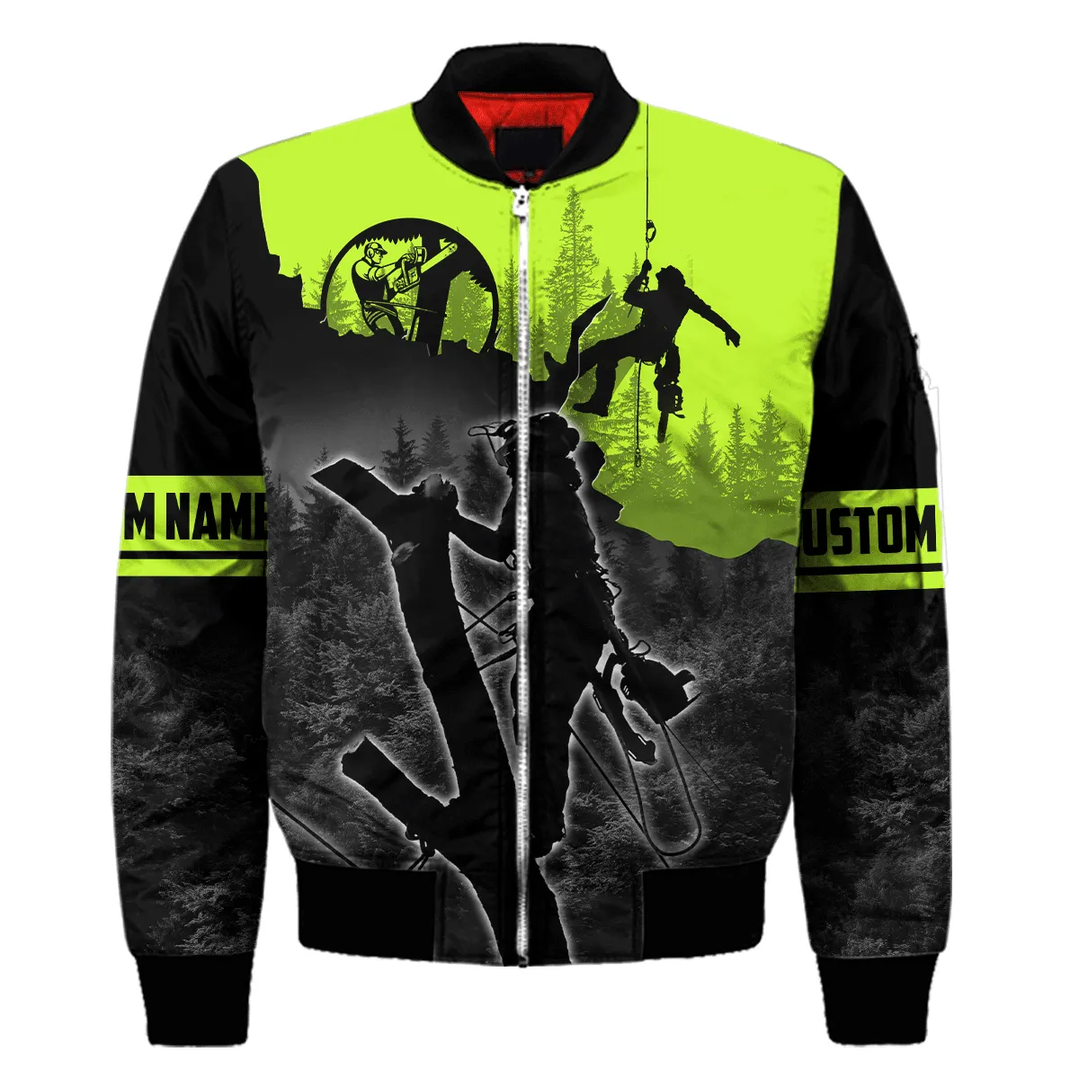 Customized Name Arborist Chainsaw Green 3D Printed Sweatshirt Shirts, Idea Christmas Gift for Arborist