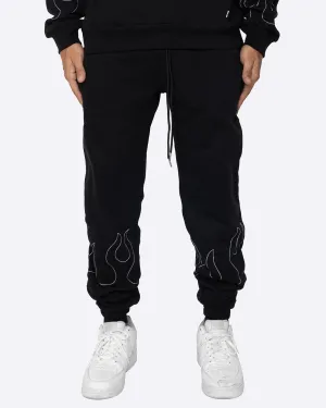 EPTM: FLAME EMBROIDERY SWEATPANTS