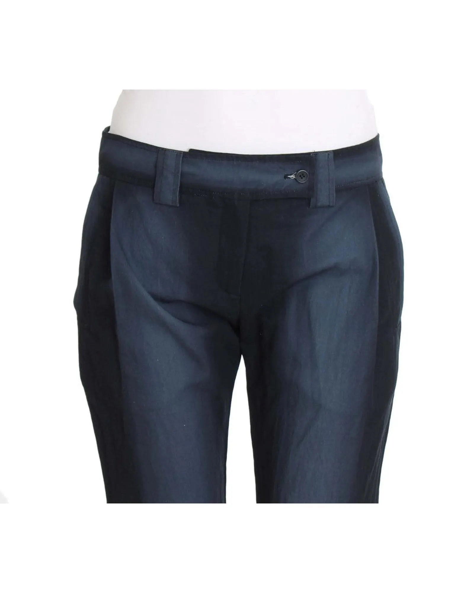 Ermanno Scervino Women's Blue Straight Leg Cotton Pants