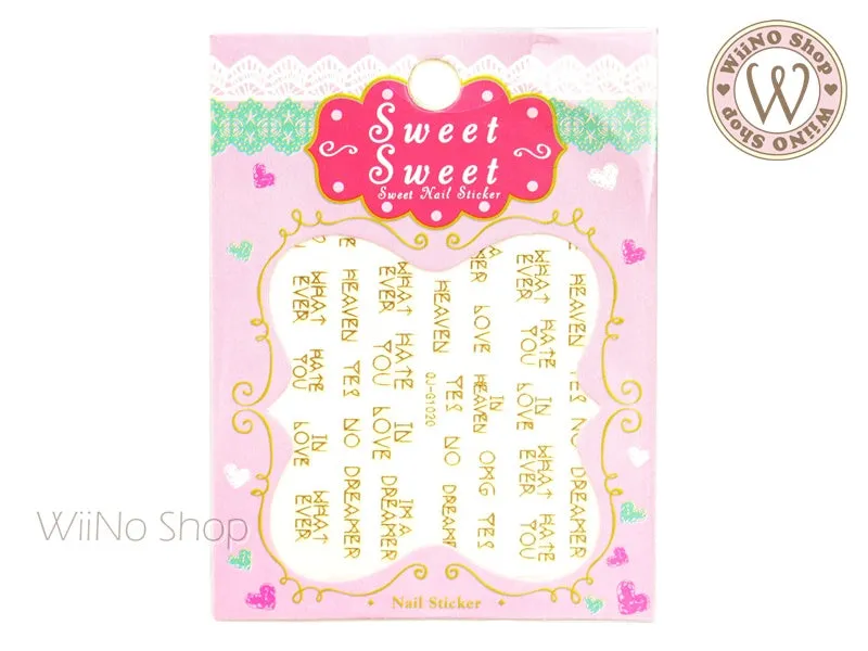 Gold Dreamer Nail Art Sticker - 1 pc (QJ-G1020G)