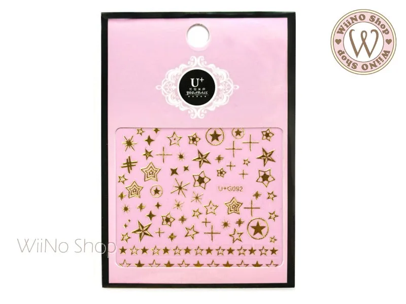 Gold Star Adhesive Nail Art Sticker - 1 pc (U G092)