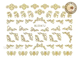 Gold Vector Pattern Adhesive Nail Sticker Nail Art - 1 pc (BLE047JG)
