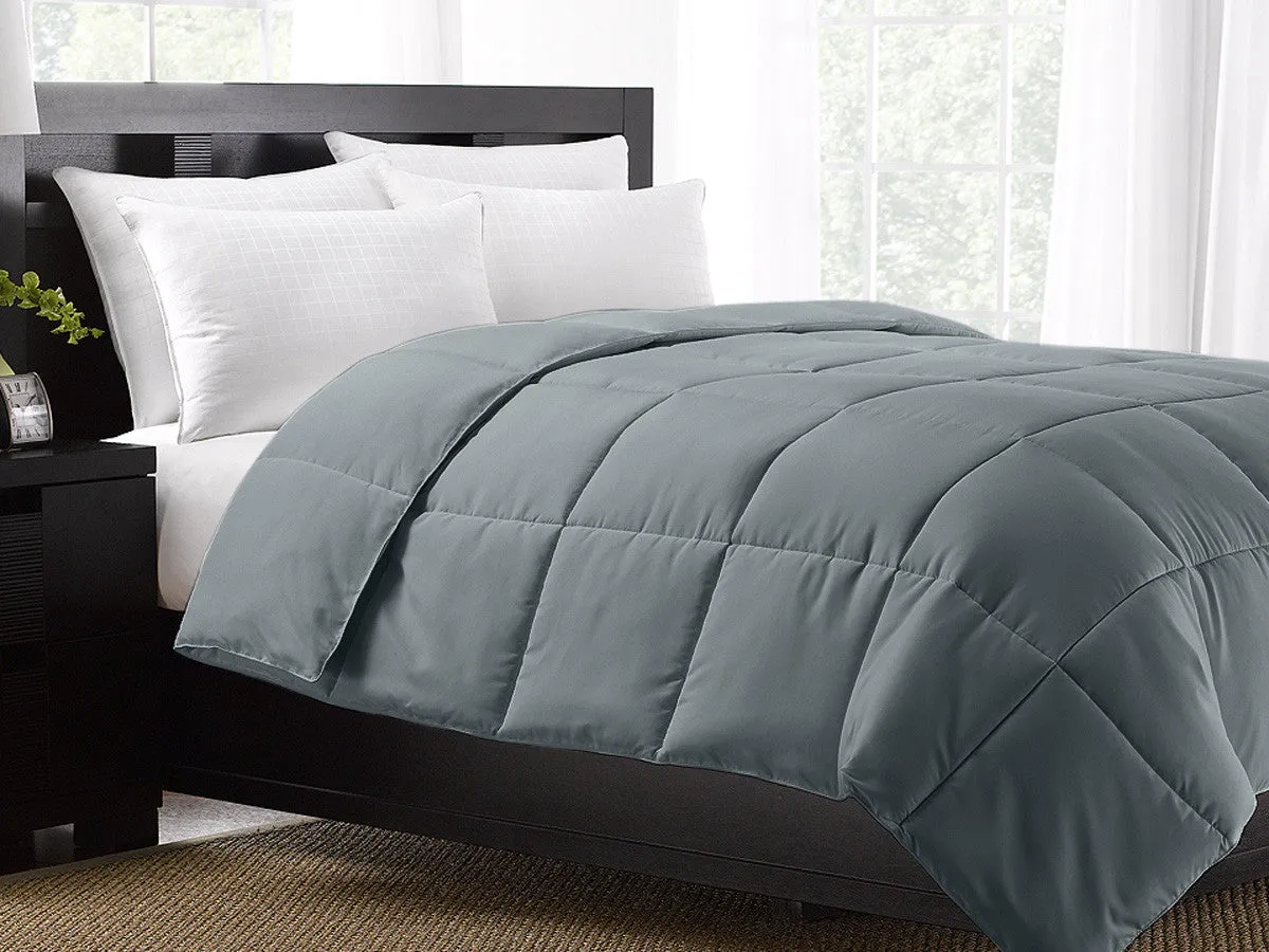 Grey Exquisite Hotel Collection Down Alternative Comforter / Full/Queen Size