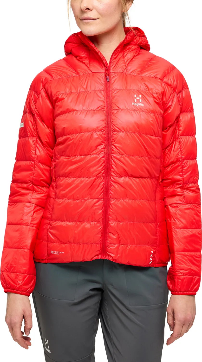 Haglöfs Women&#x27;s L.I.M Down Hood Poppy Red | Buy Haglöfs Women&#x27;s L.I.M Down Hood Poppy Red here | Outnorth