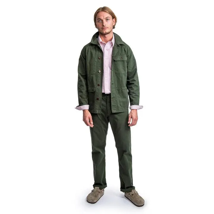 Heimat Textil Herringbone Journey Pant - Military Green
