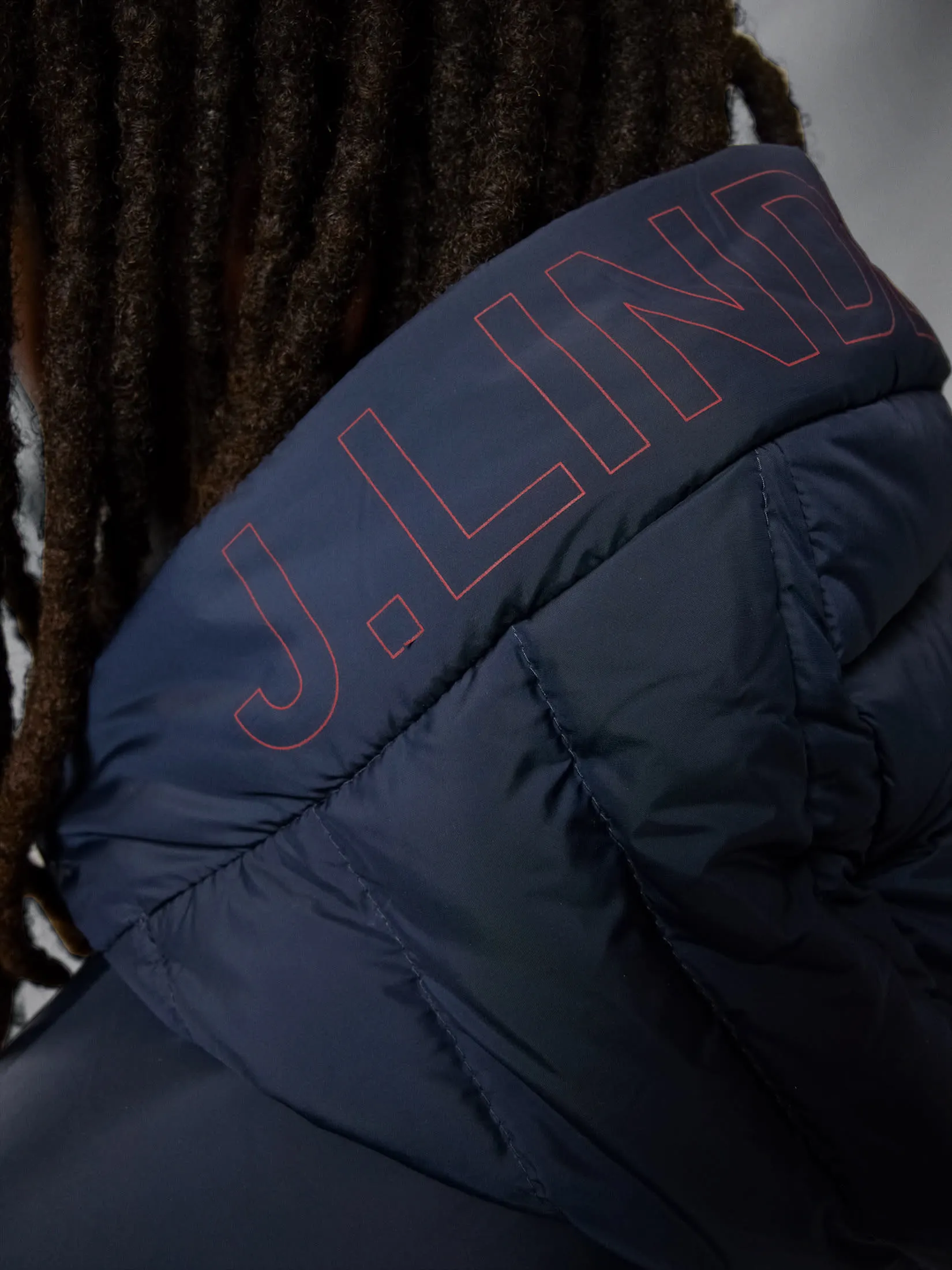J.Lindeberg Men&#x27;s Hybrid Text Down Jacket JL Navy | Buy J.Lindeberg Men&#x27;s Hybrid Text Down Jacket JL Navy here | Outnorth
