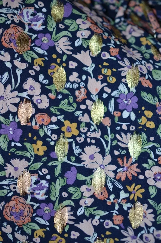 Layer Cami Flower Racer Top - Navy