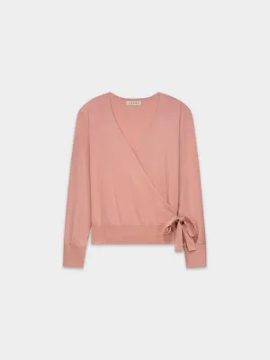 LIGHTWEIGHT WRAP SWEATER-ROSE