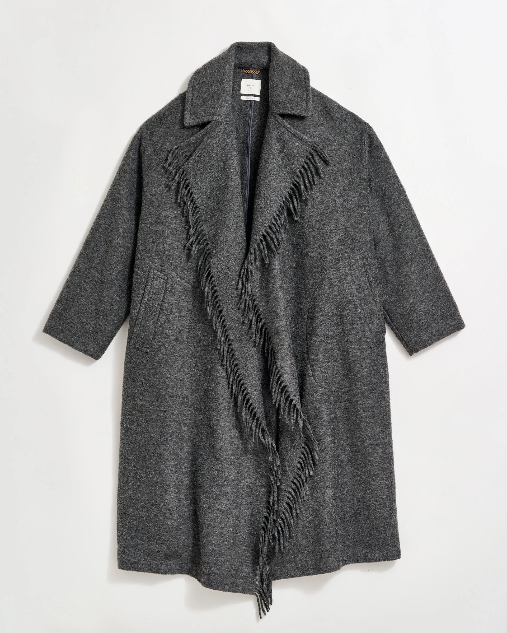 Long Blanket Fringe Coat