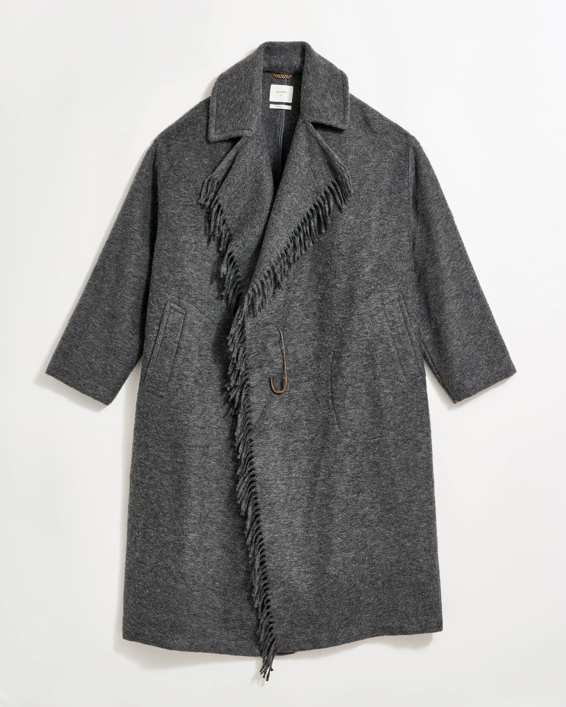 Long Blanket Fringe Coat