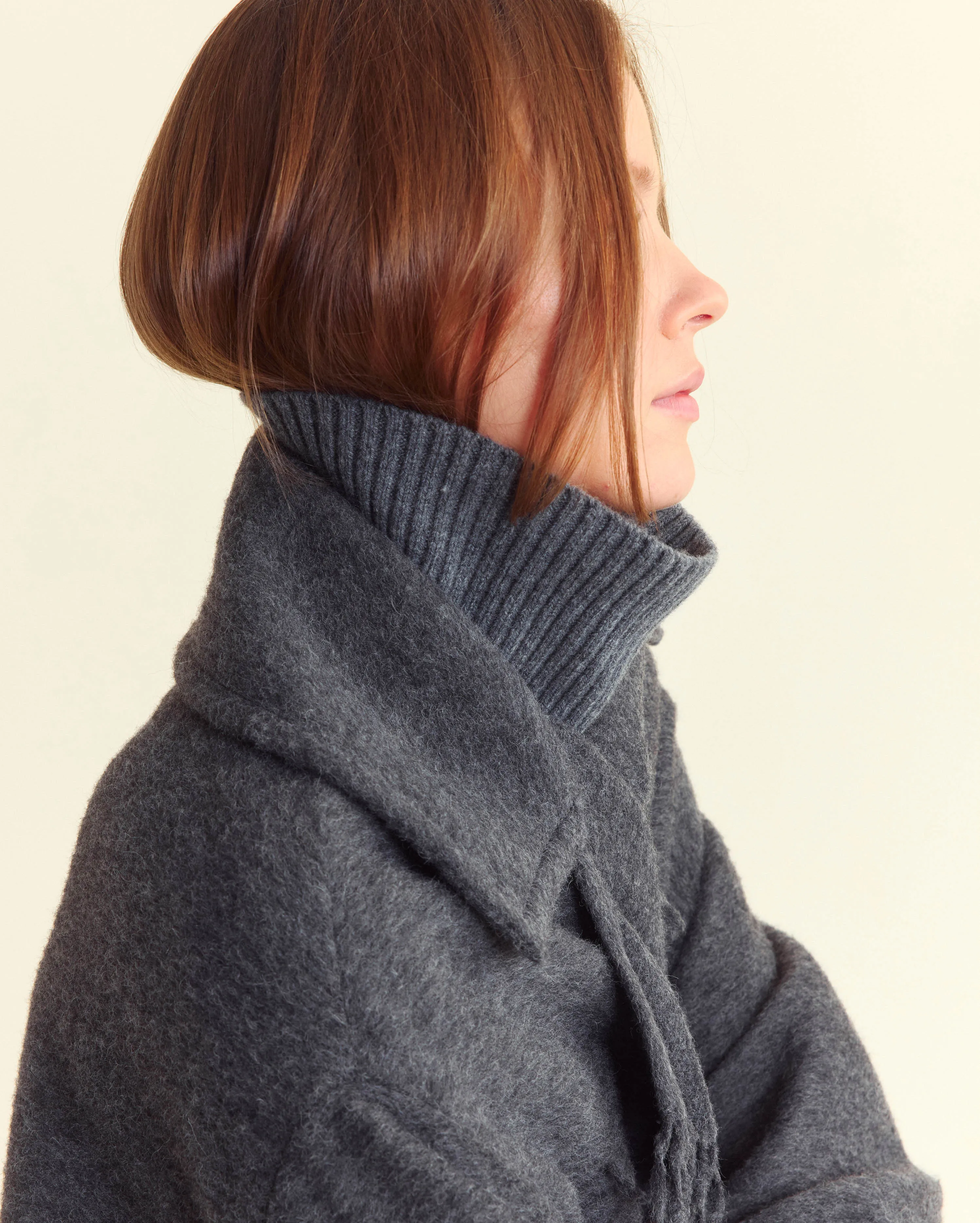 Long Blanket Fringe Coat