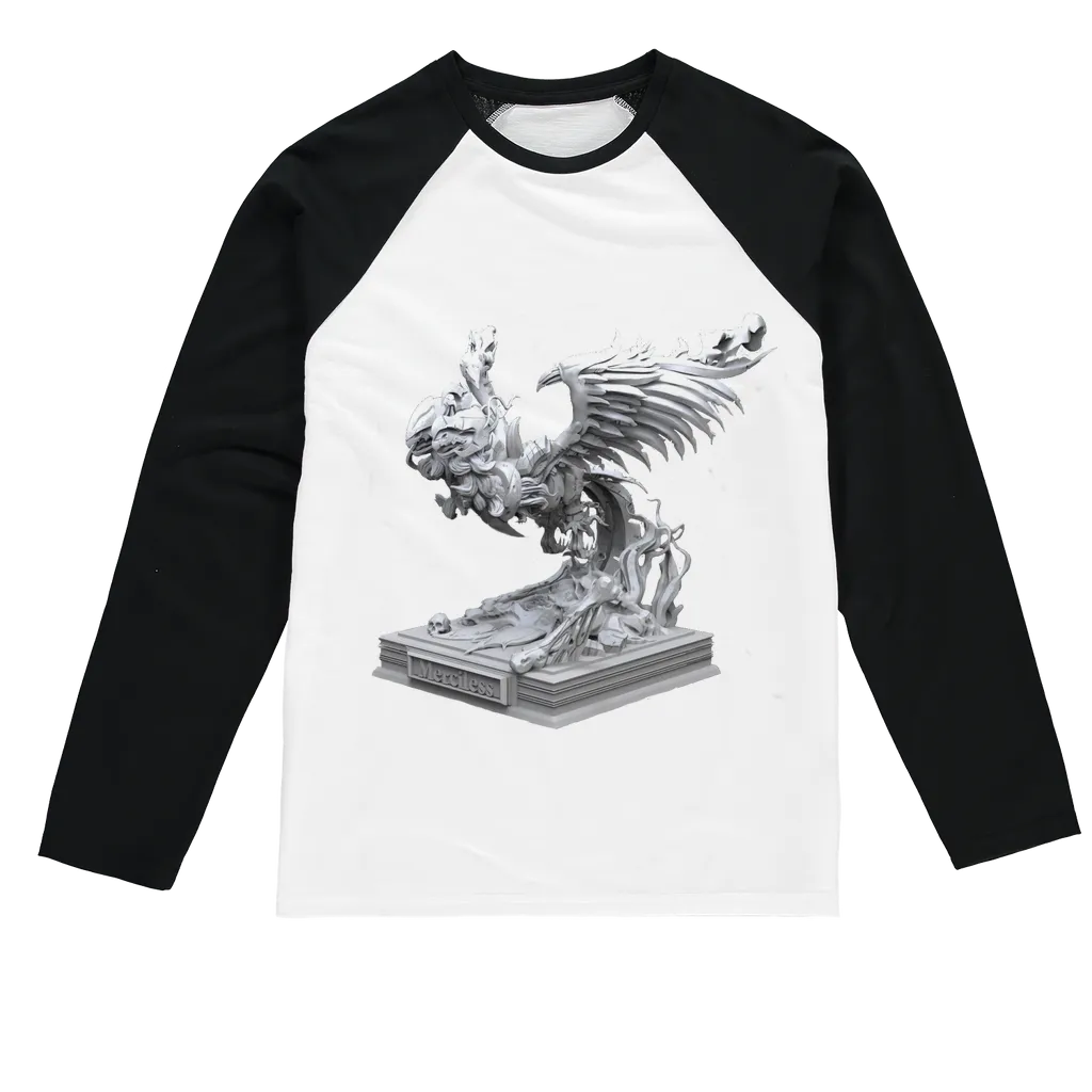Merciless the Flaming SkyBird Sublimation Baseball Long Sleeve T-Shirt