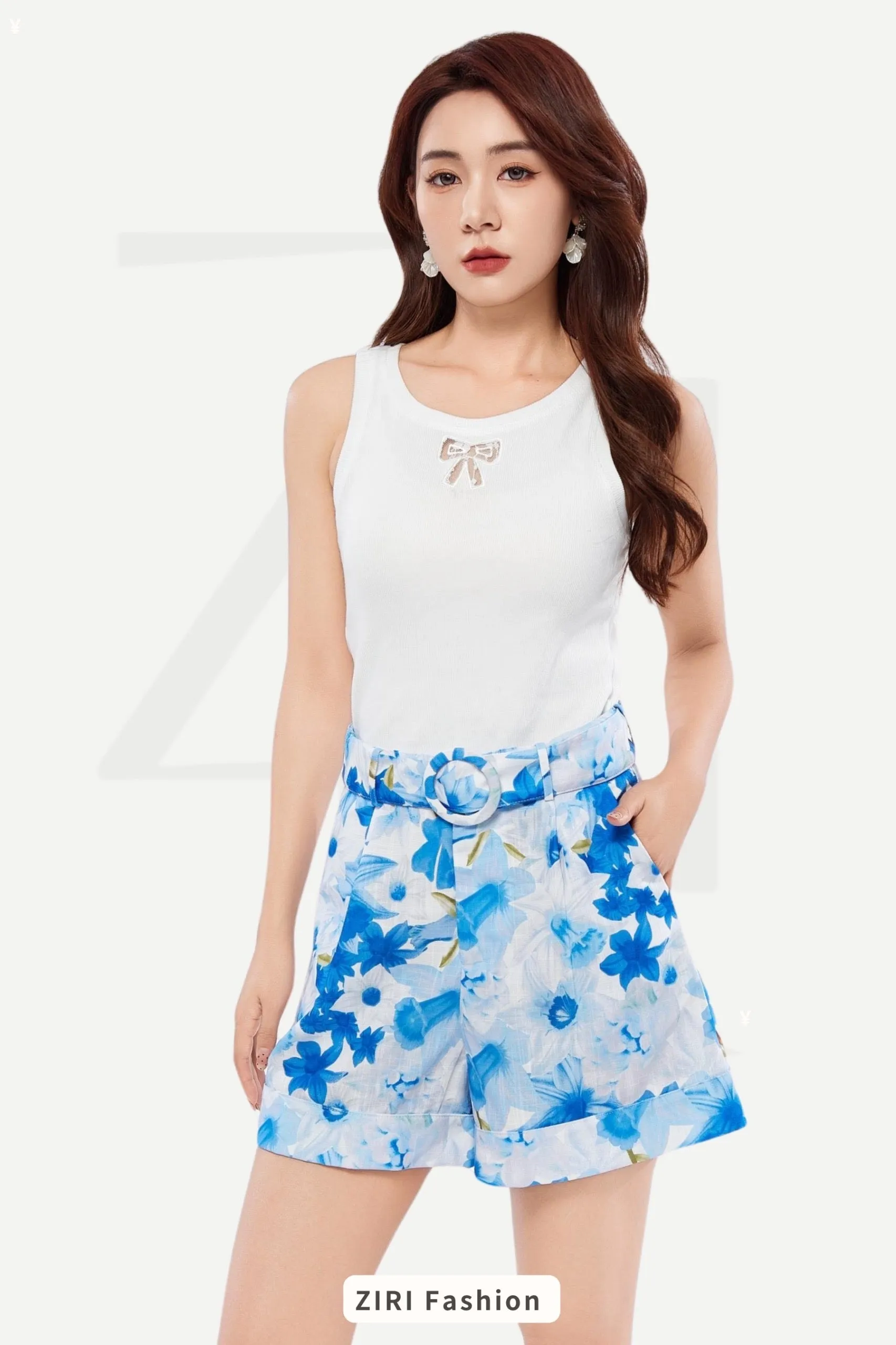 Monet Floral High Waisted Shorts