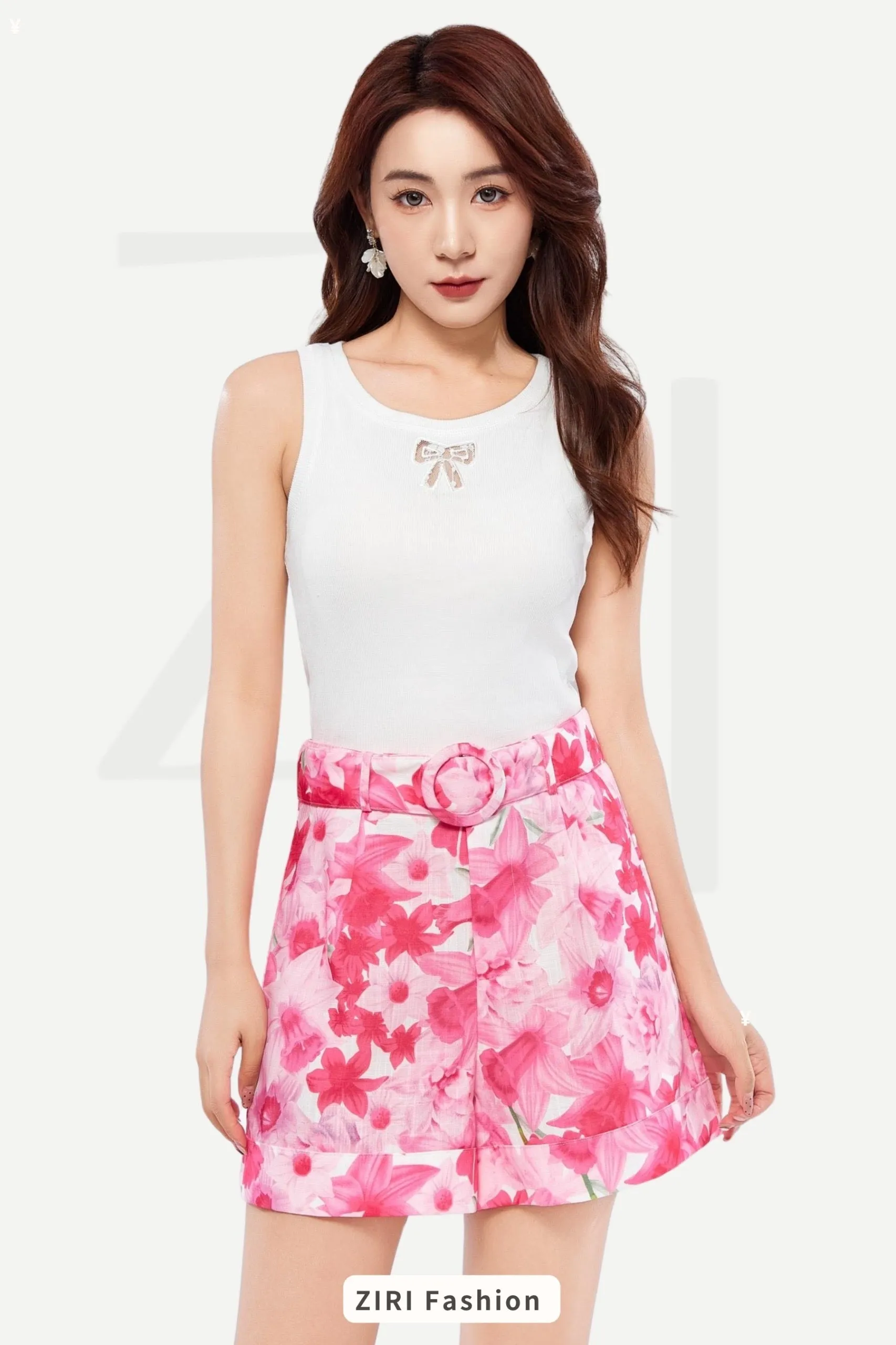 Monet Floral High Waisted Shorts