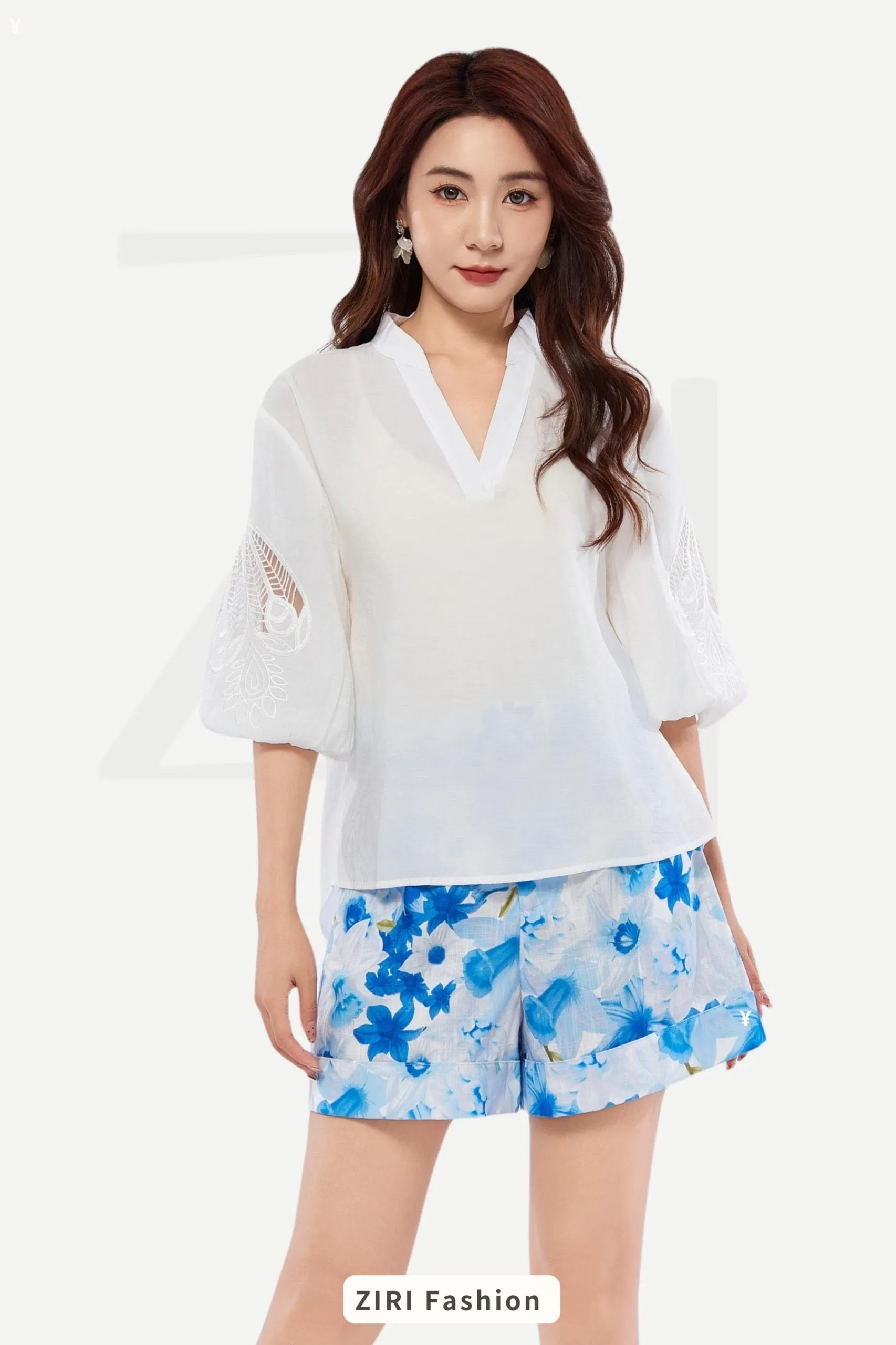 Monet Floral High Waisted Shorts