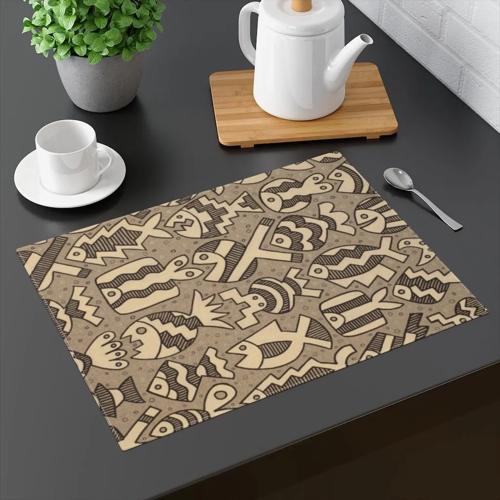 Monochromatic Fish Placemat