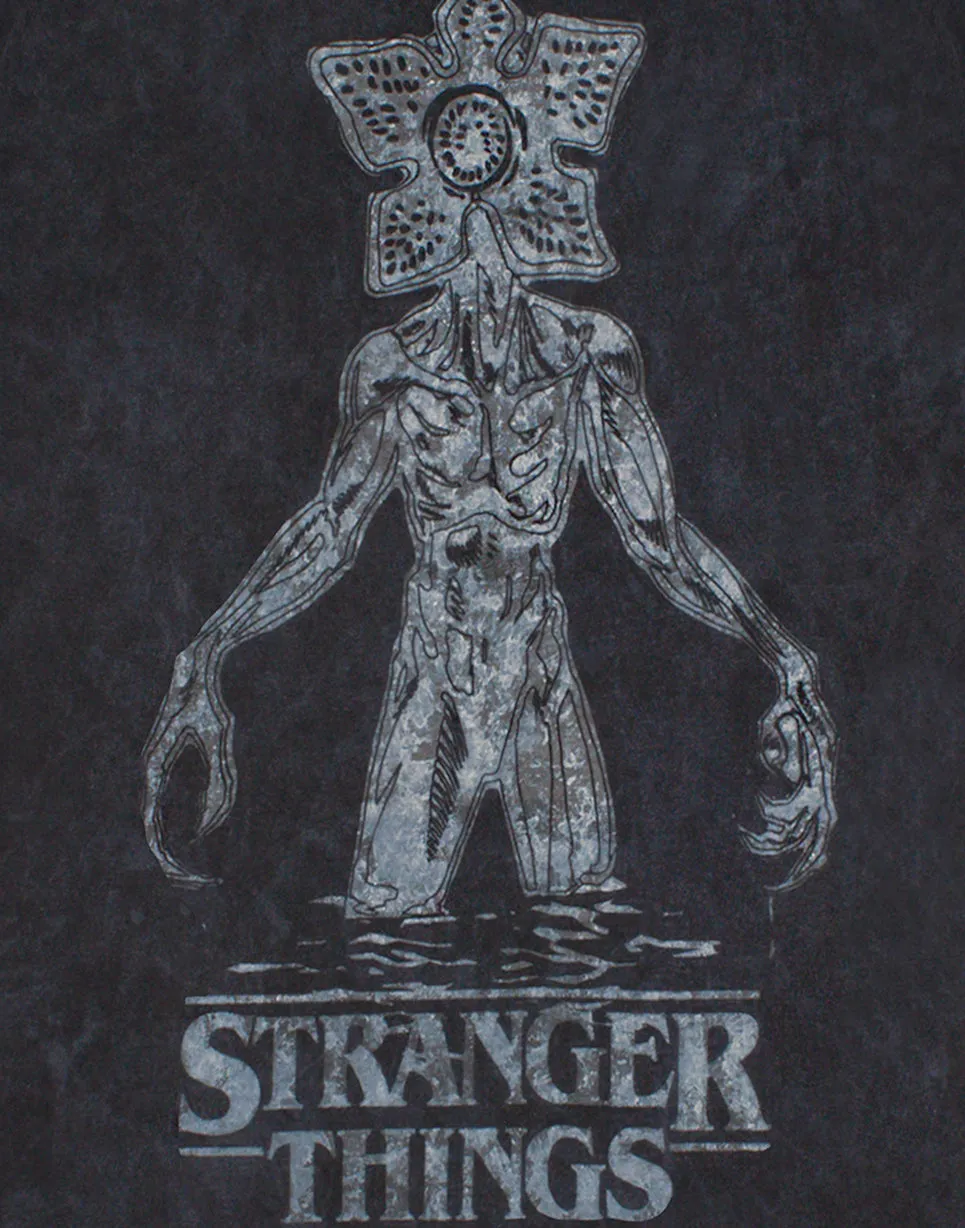Netflix Stranger Things Acid Wash Women's Tshirt - Charcoal
