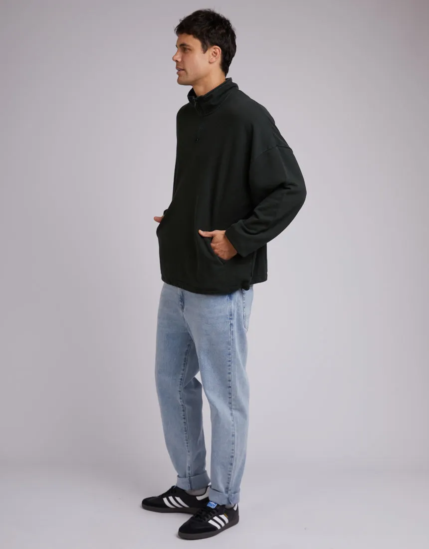 Oversized 1/4 Zip Jumper Dark Green