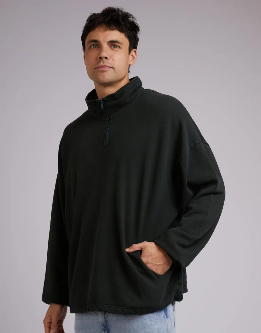 Oversized 1/4 Zip Jumper Dark Green