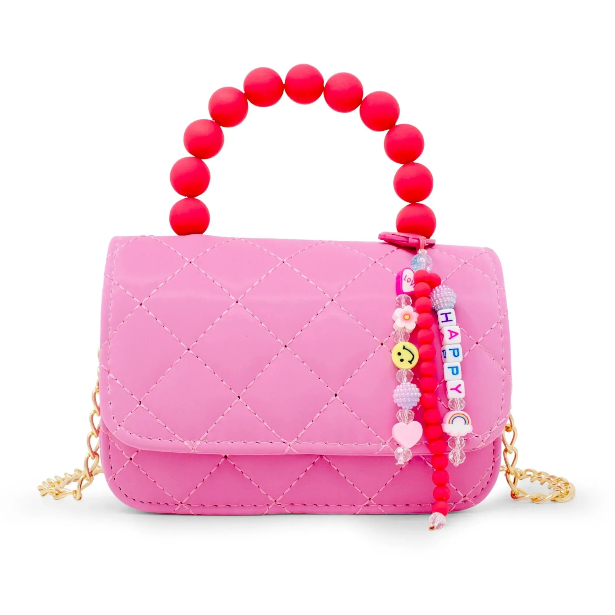 Pearl Handle Message Charm Handbag