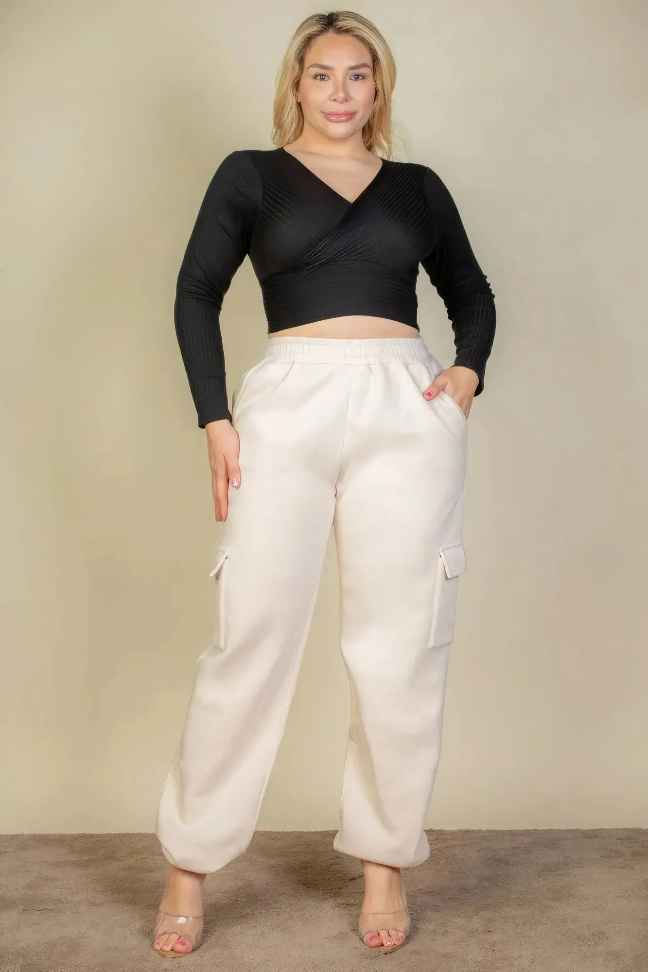 Plus Size Sweatpants Side Pocket Drawstring Waist
