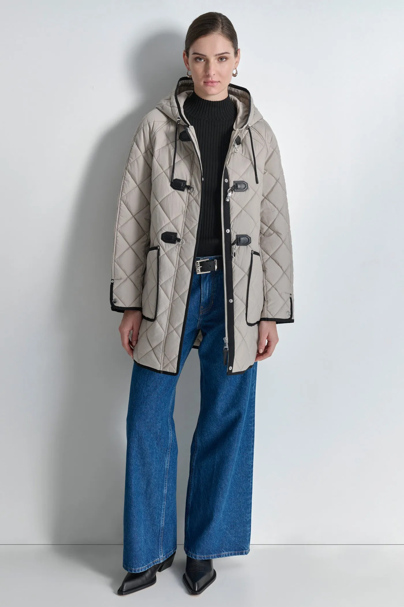 QUILTED COAT WITH TOGGLE