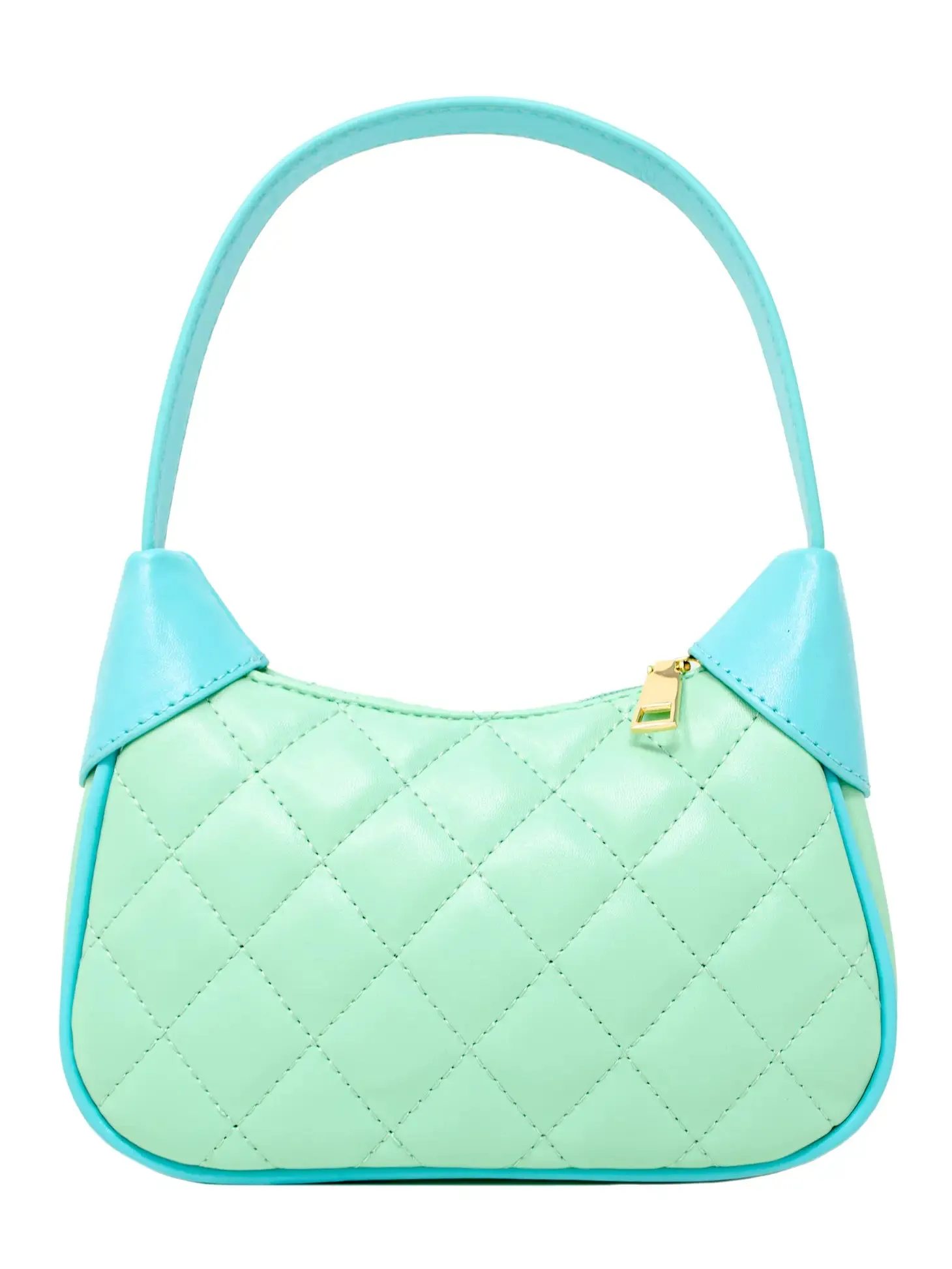 Quilted Leather Zip Top Shoulder Bag