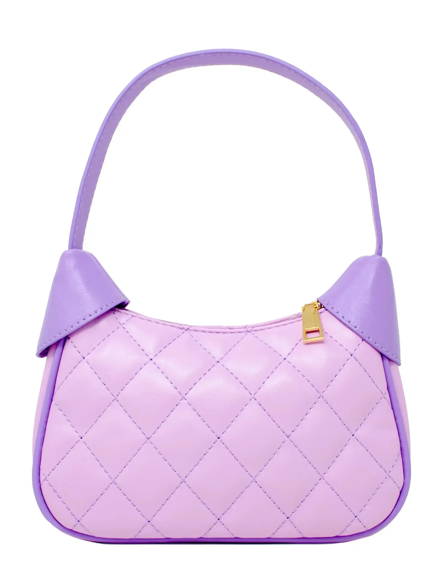 Quilted Leather Zip Top Shoulder Bag